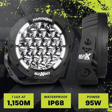 HARDKORR BZR-X SERIES 7? LED DRIVING LIGHTS (PAIR W/HARNESS) - HKBZRX180 2